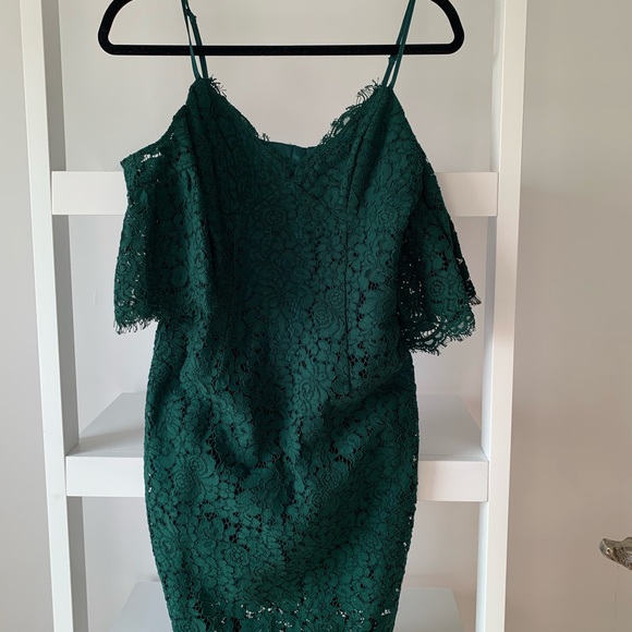 NWT Green Bardot Dress - Picture 3 of 5
